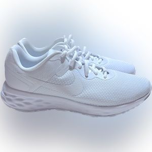 Nike women’s revolution white on white sneaker.  Size 8.5 Excellent condition.